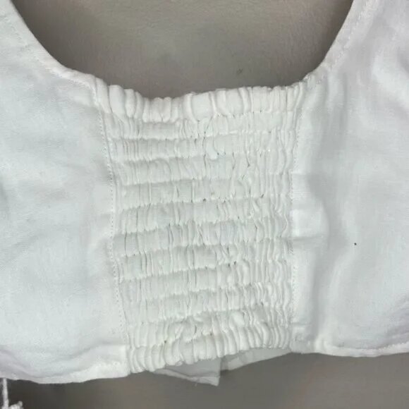 NEW LE KASHA jirja linen crop top bralette in Cream/Off White - Picture 11 of 16